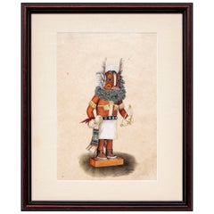 Ohne Titel 'Kachina-Puppe', handkolorierte Lithographie