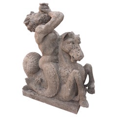 Carved Vicenza Triton Sea Centaur Sculpture or Fountain Element from Italy