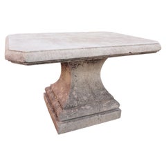 Early 1900s Carved Limestone Pedestal Table from Italy