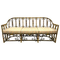 Vintage Bamboo Style Bench