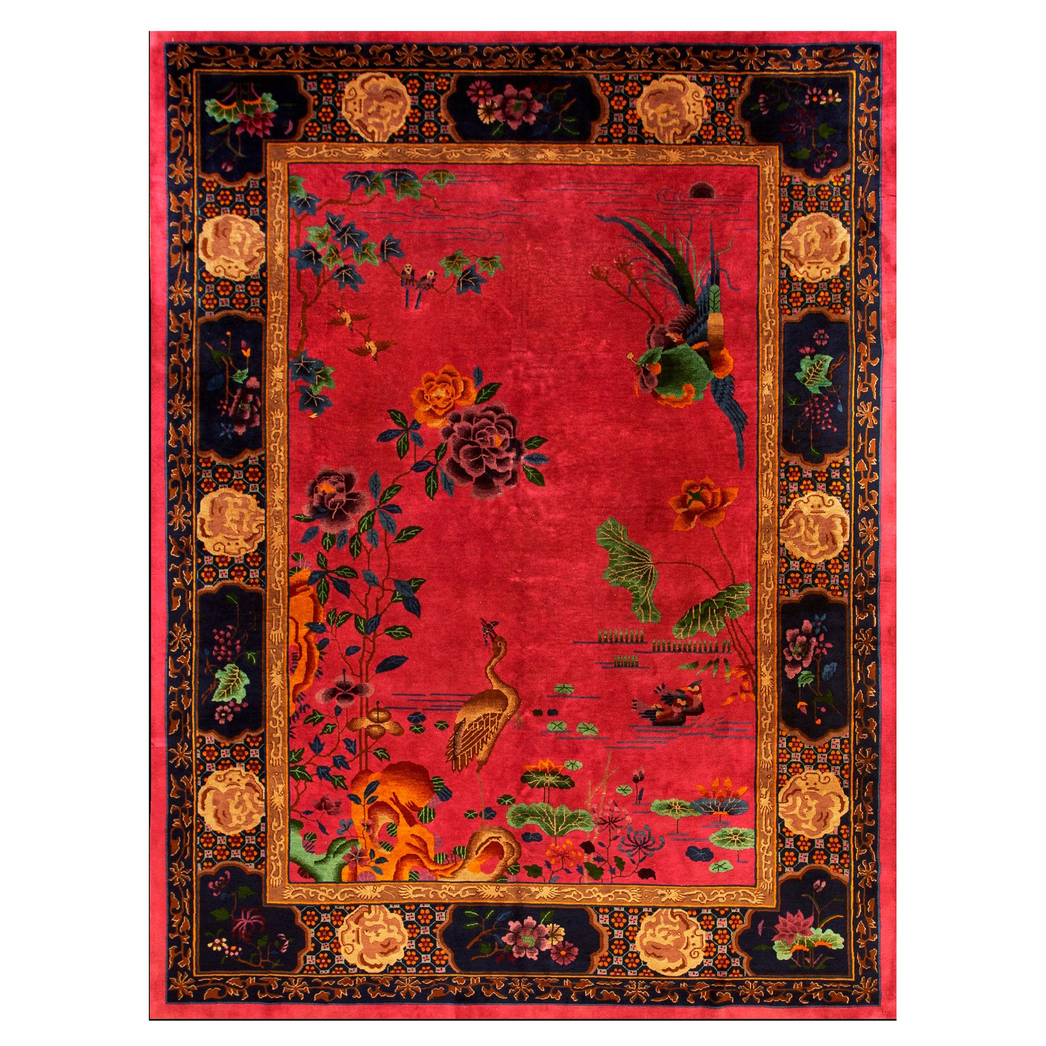 Chinesischer Art-Déco-Teppich aus den 1920er Jahren ( 8' 9 Zoll x 11' 8 Zoll) – 266 x 355 cm