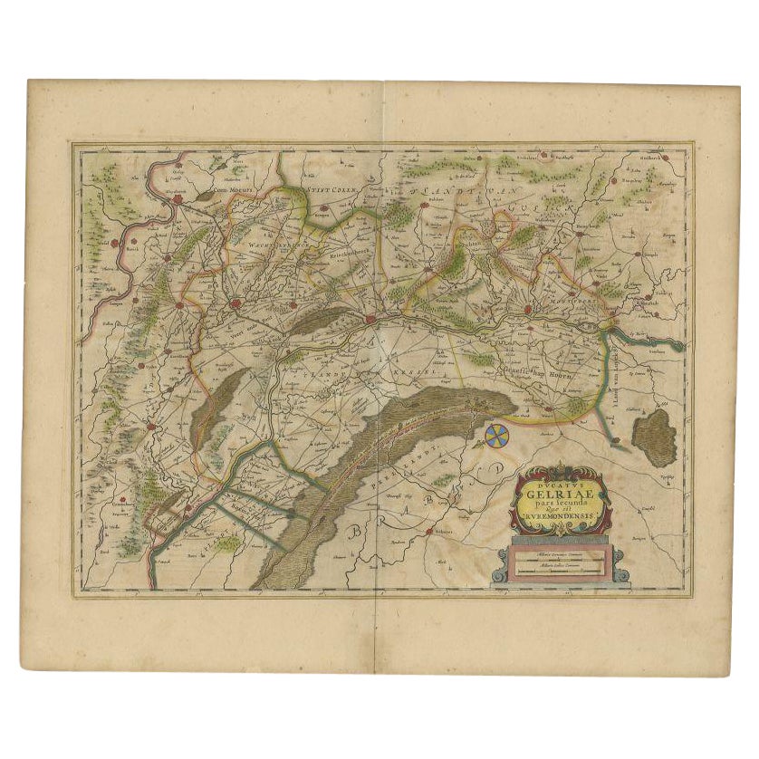 Antike Karte der Region Roermond von Janssonius, um 1650