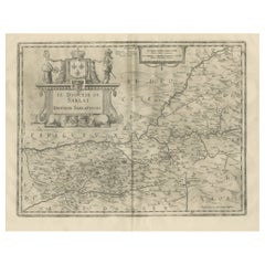 Antique Map of the Region of Sarlat in France by Janssonius, 1657