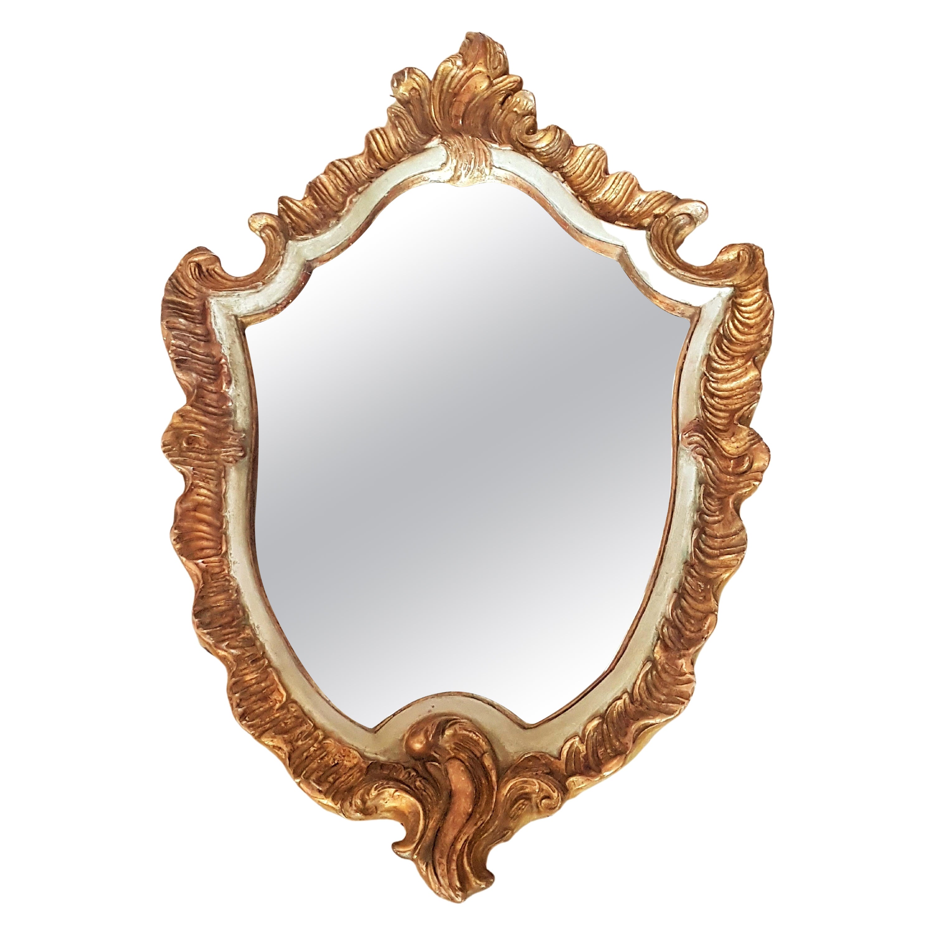 18th Century Giltwood Baroque Wall Mirror Louis XV, France For Sale