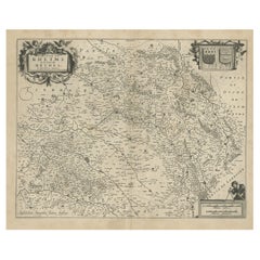 Antique Map of the Rethelois or Rethel Region in France by Janssonius, ca.1650