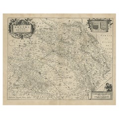 Carte ancienne de la région du Rethelois ou du Rethel en France par Janssonius, vers 1650