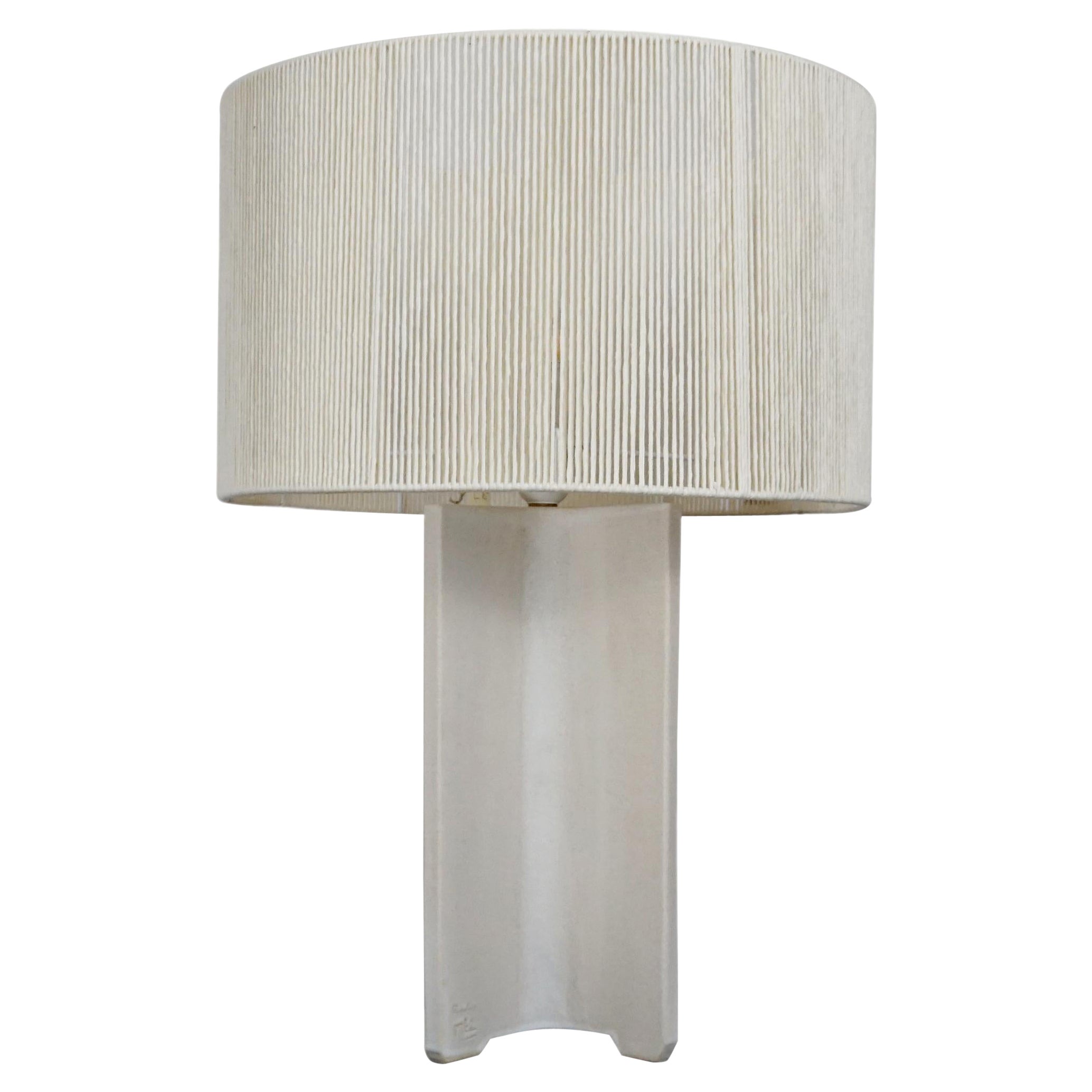 Contemporary Manolo Eirin Handmade Table Side Lamp Ceramic White