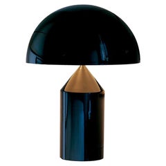 Vico Magistretti 'Atollo' Small Black Metal Table Lamp by Oluce