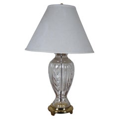 Used Waterford Crystal & Brass Glencar Table Lamp Hollywood Regency