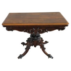 Quality Antique Victorian Carved Rosewood Card Table