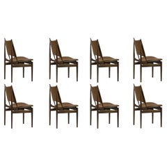 Set of Eight Finn Juhl Egypetian Chair in Wood and Leather