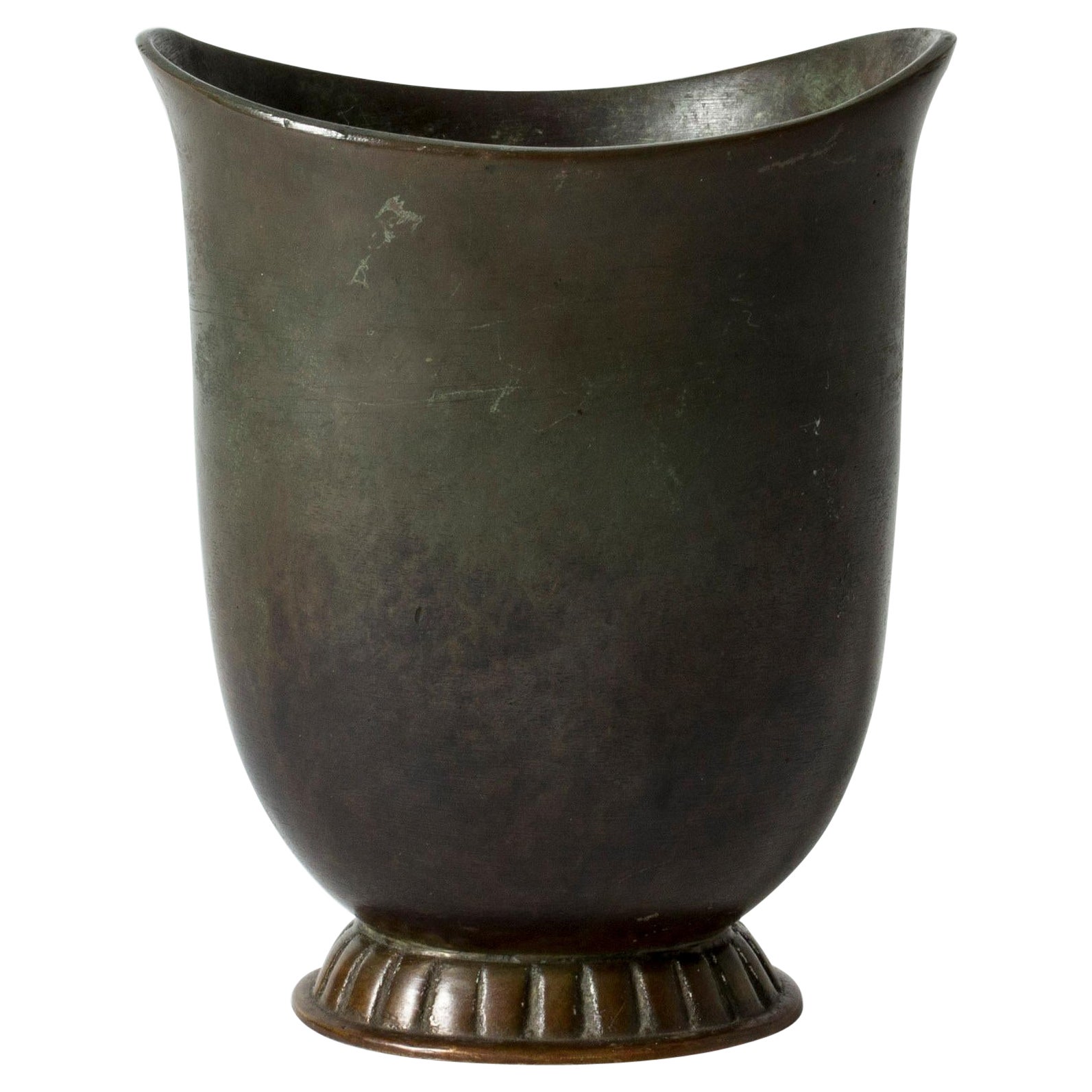 Patinated Bronze 1930s Vase from Gab, Sweden
