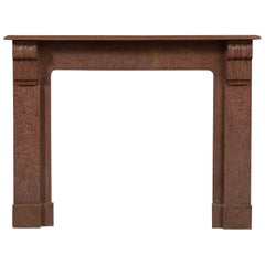 Antique Red Marble Fireplace Mantel