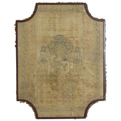 Continental Hand Woven Framed Heraldic Wall Hanging, 18th Century