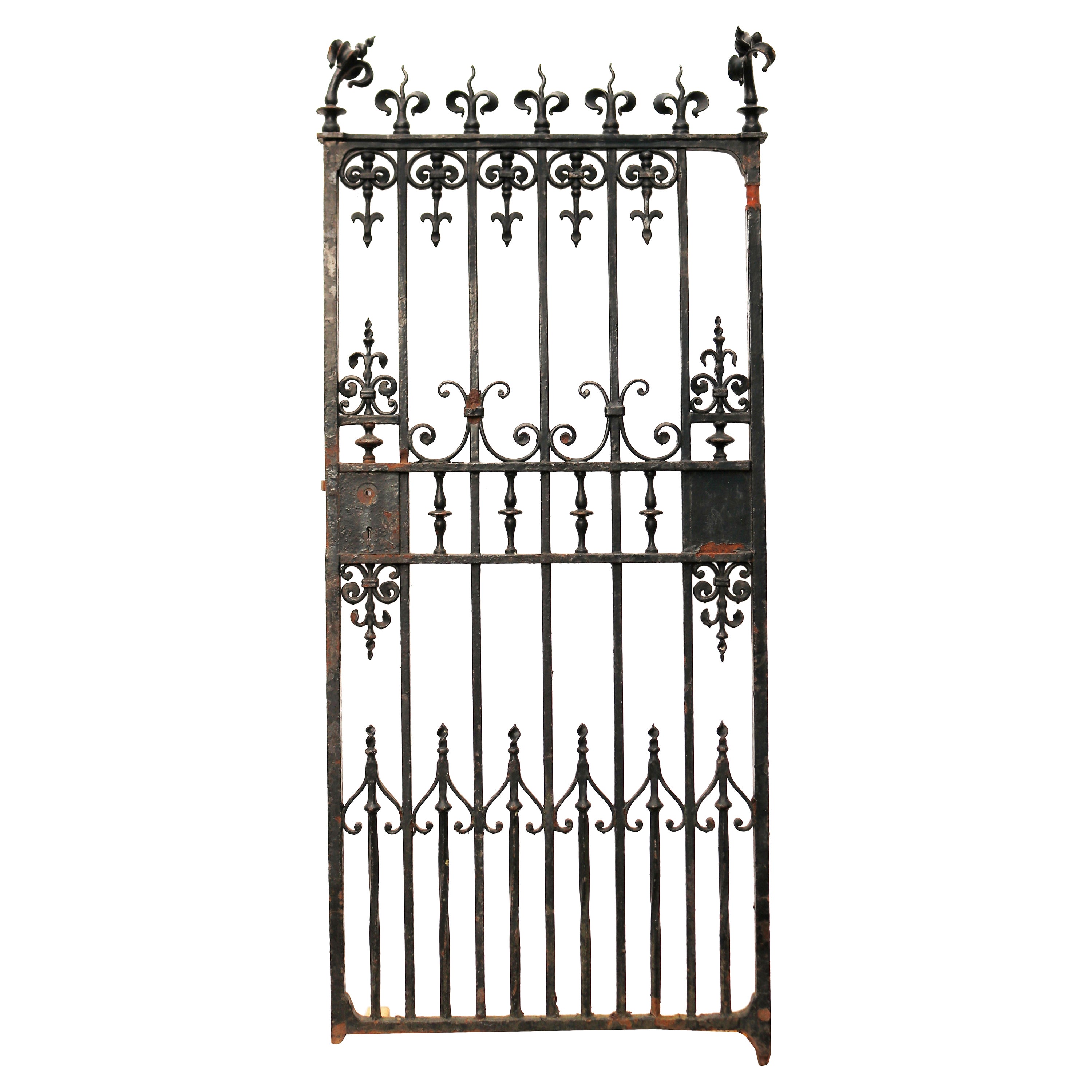 Decorative Wrought Iron French Double Gate with Latch at 1stDibs