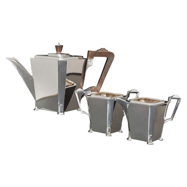 International Art Deco Sterling Silver 6 Piece Coffee Tea Set at 1stDibs
