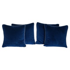 Set of Four Velvet Upholstered George Smith Scatter Sofa Armchair Cushions 4