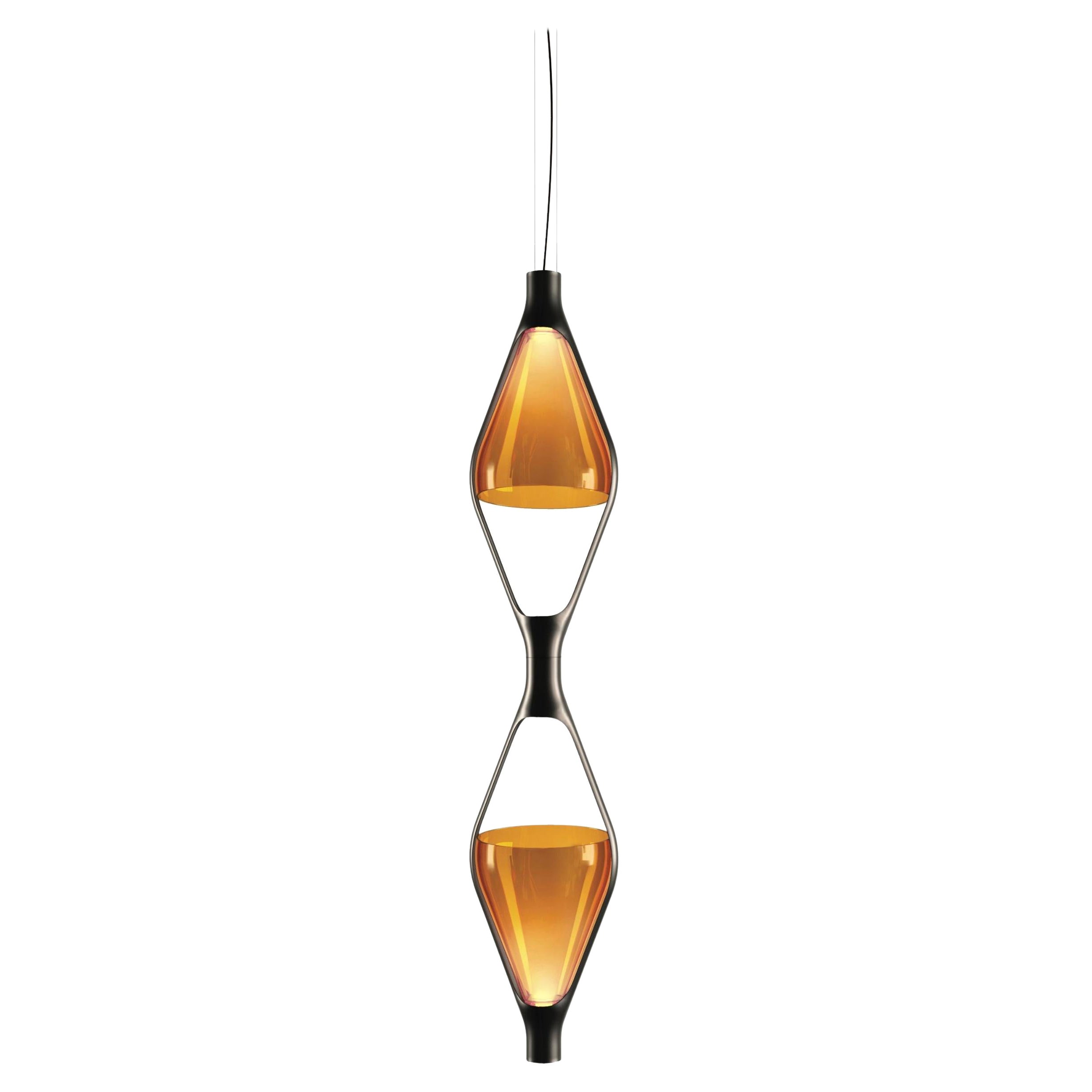 'Viceversa 2' Modular Suspension Lamp by Noé Lawrance for Kdln in Amber For Sale