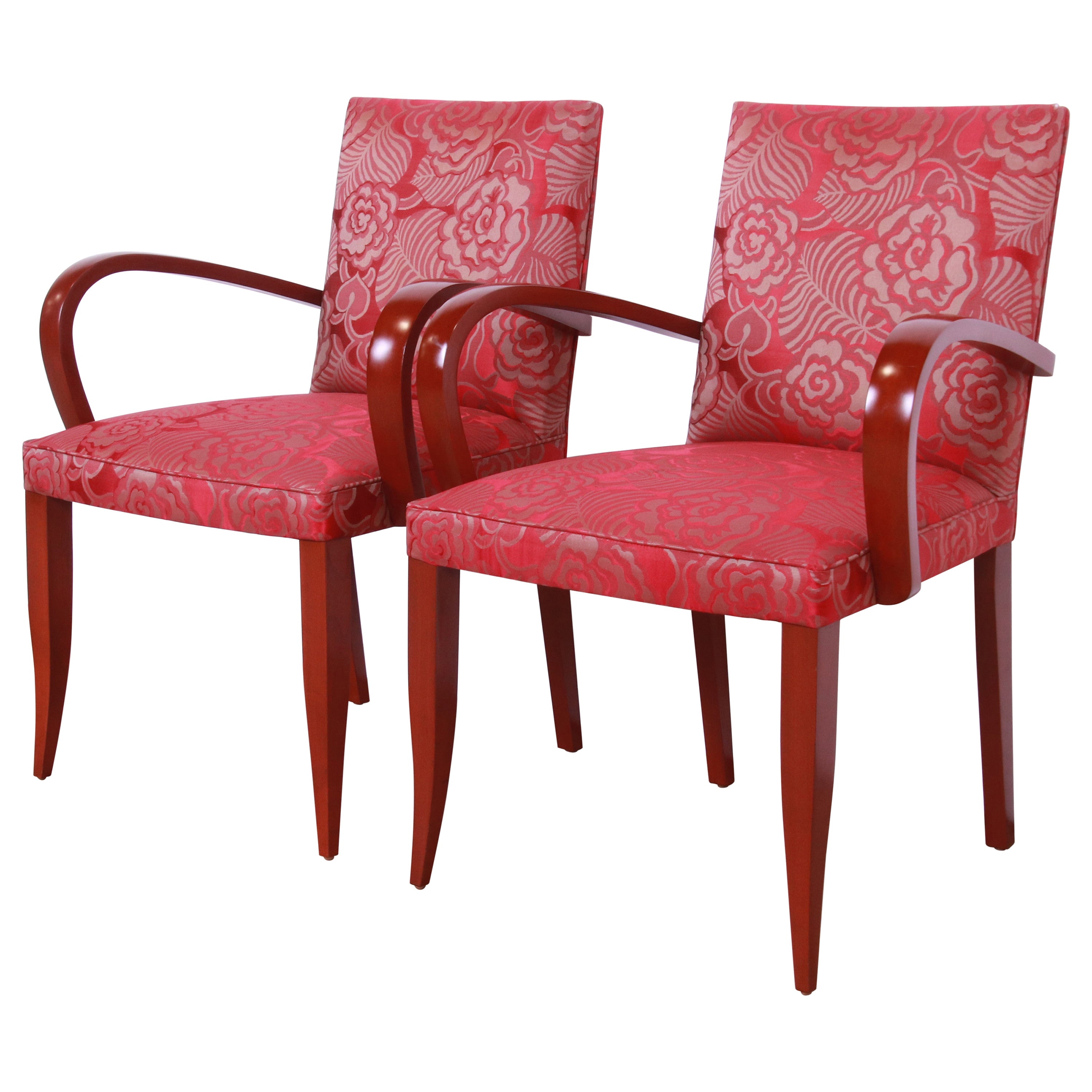 Paire de fauteuils club ou de fauteuils de salle à manger modernes tapissés Dakota Jackson "PFM"