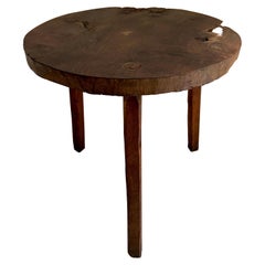 Hand Carved Hardwood Round Table From Mexico, Circa 1980´s