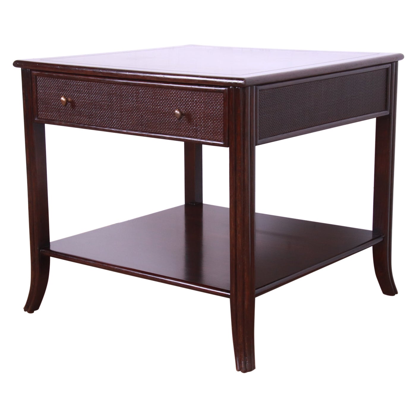 McGuire Modern Hollywood Regency Two-Tier Occasional Side Table For Sale