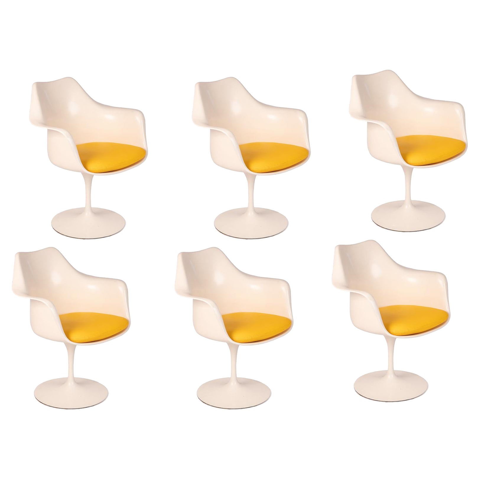 6 Eero Saarinen Knoll Swivel Tulip Chairs
