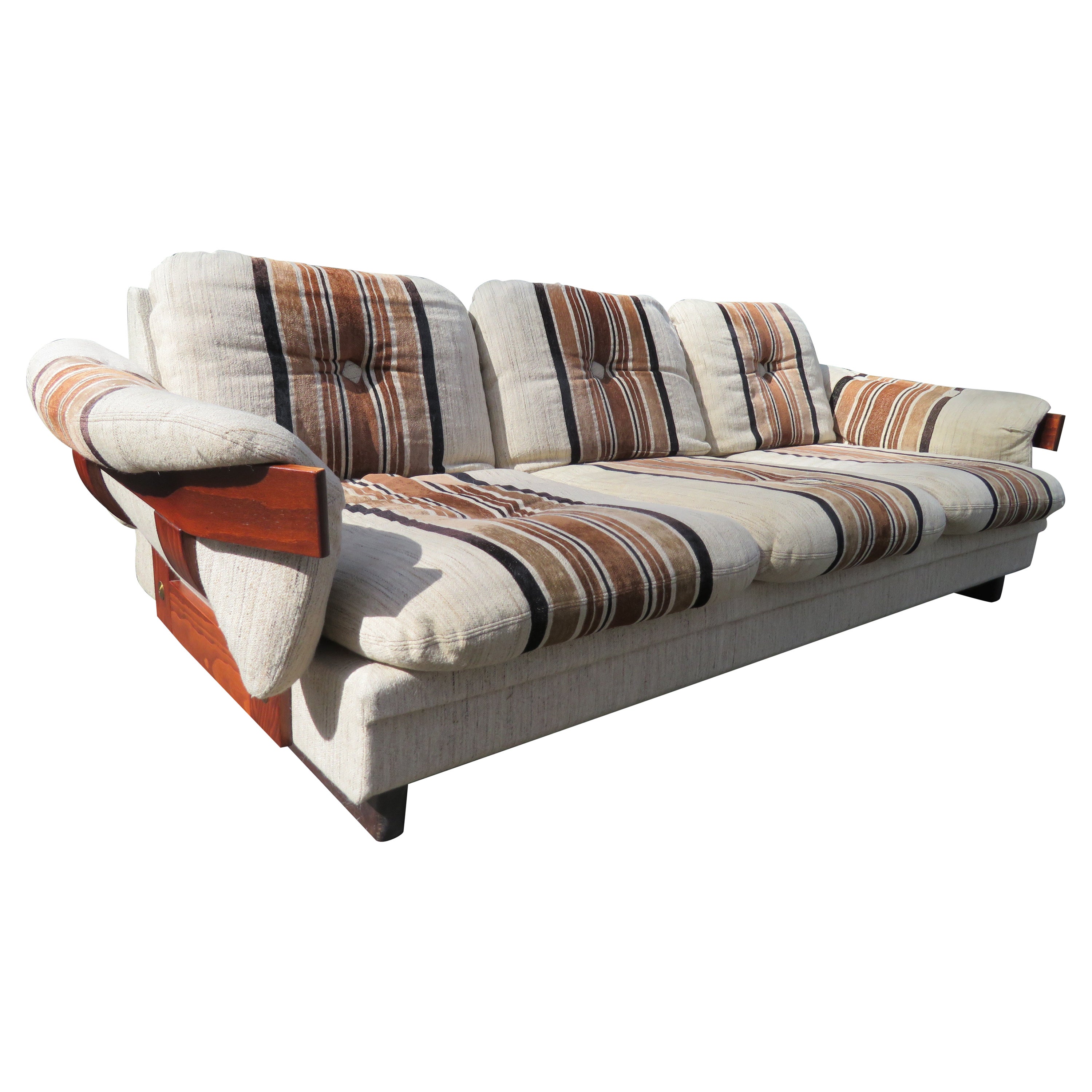 Unusual Scandinavian Teak Bentwood Designer Sofa Mid-Century Modern For Sale