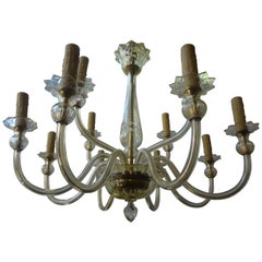 Murano Glass Two Tiered Chandelier by Seguso