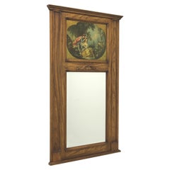 CENTURY Oak French Country Trumeau Monumental Beveled Wall Mirror
