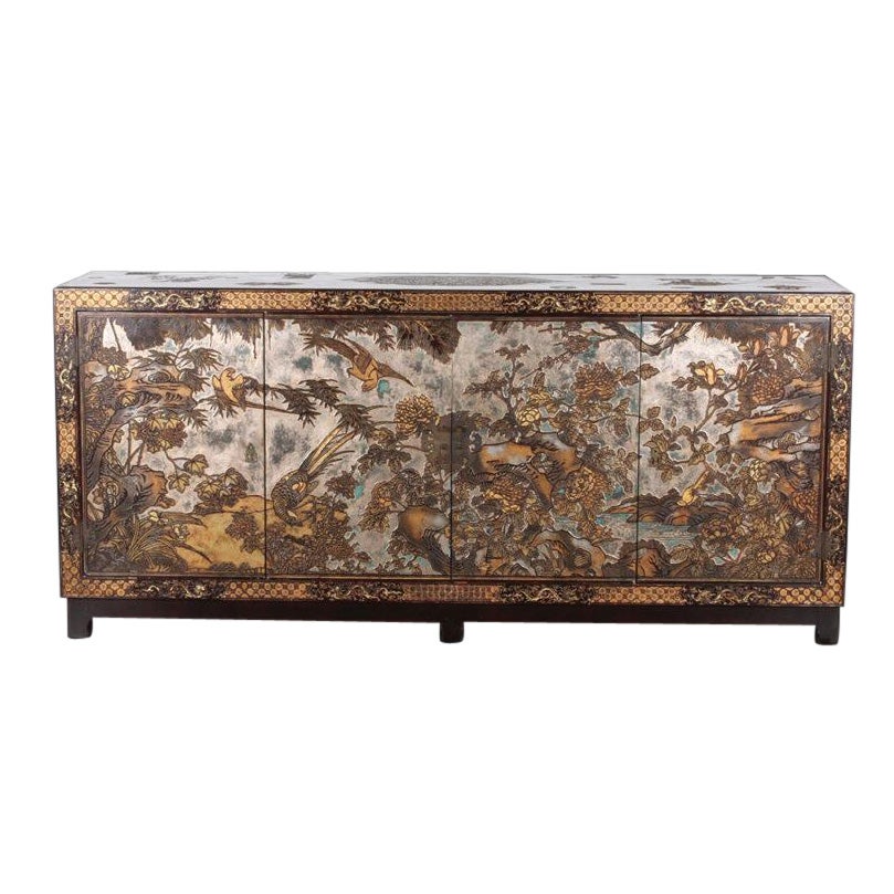 Mid-Century Chinoiserie Lacquer Sideboard or Buffet