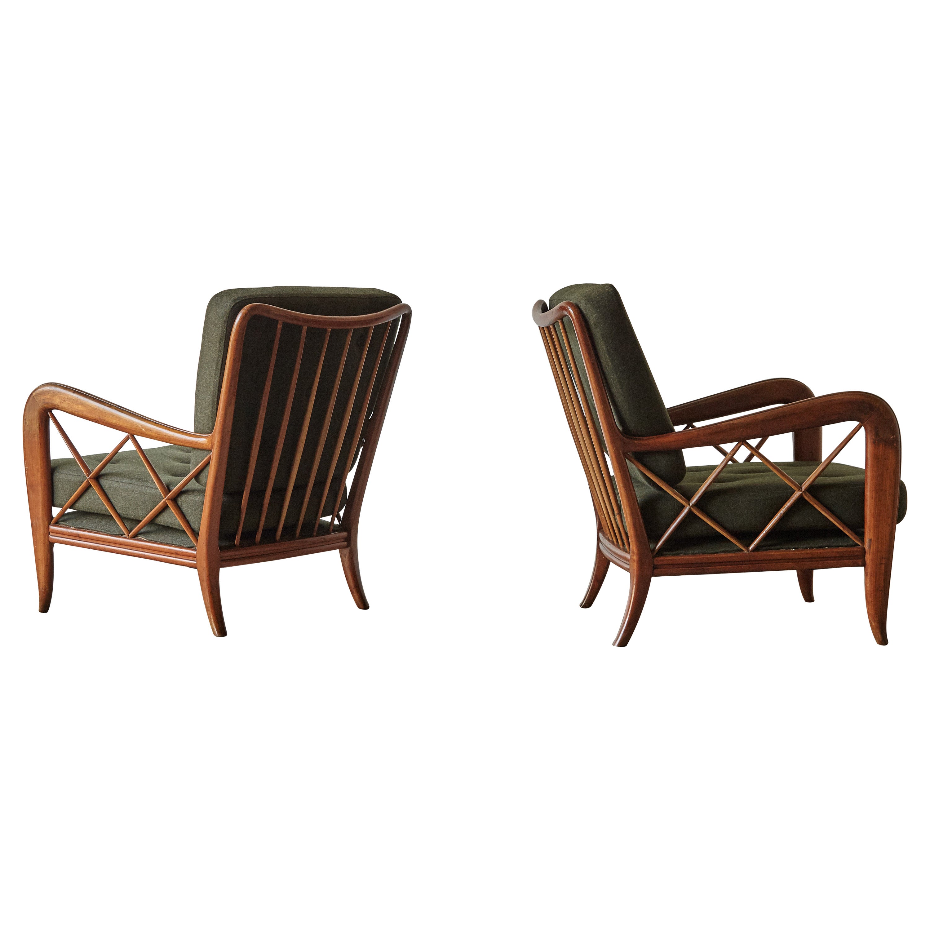 Elegant Pair of Armchairs Attributed to Paolo Buffa, Italy, 1950s