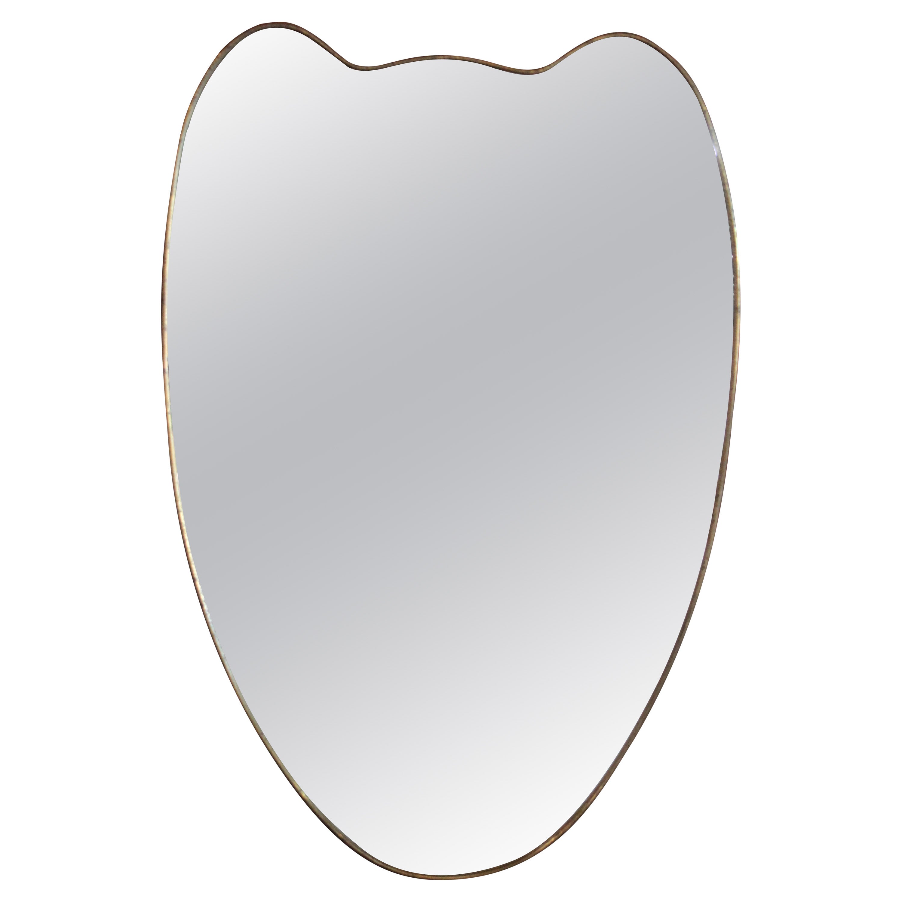 Vintage Brass Framed Italian Wall Mirror, 1950s at 1stDibs