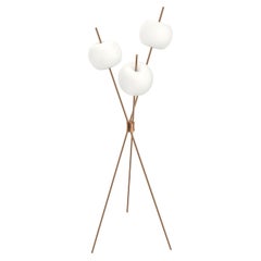 'Kushi' Opaline Glass and Copper Three-Stemmed Floor Lamp for KDLN