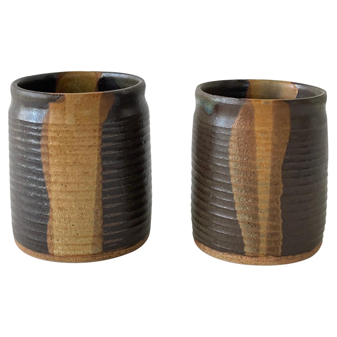 20th Century Ridged Ceramic Cup Set
