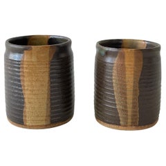 Vintage 20th Century Ridged Ceramic Cup Set