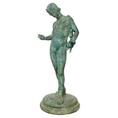 Sculpture en bronze de Narcisse de la grande époque classique italienne
