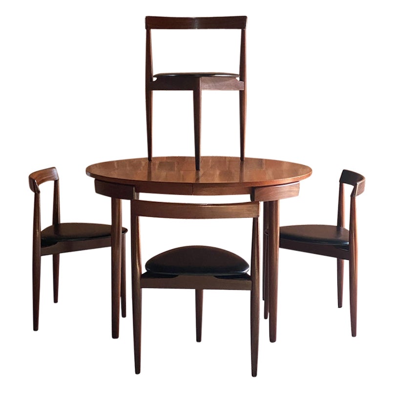 Hans Olsen Dinette Dining Table and Four Chairs Frem Rojle, Circa 1960