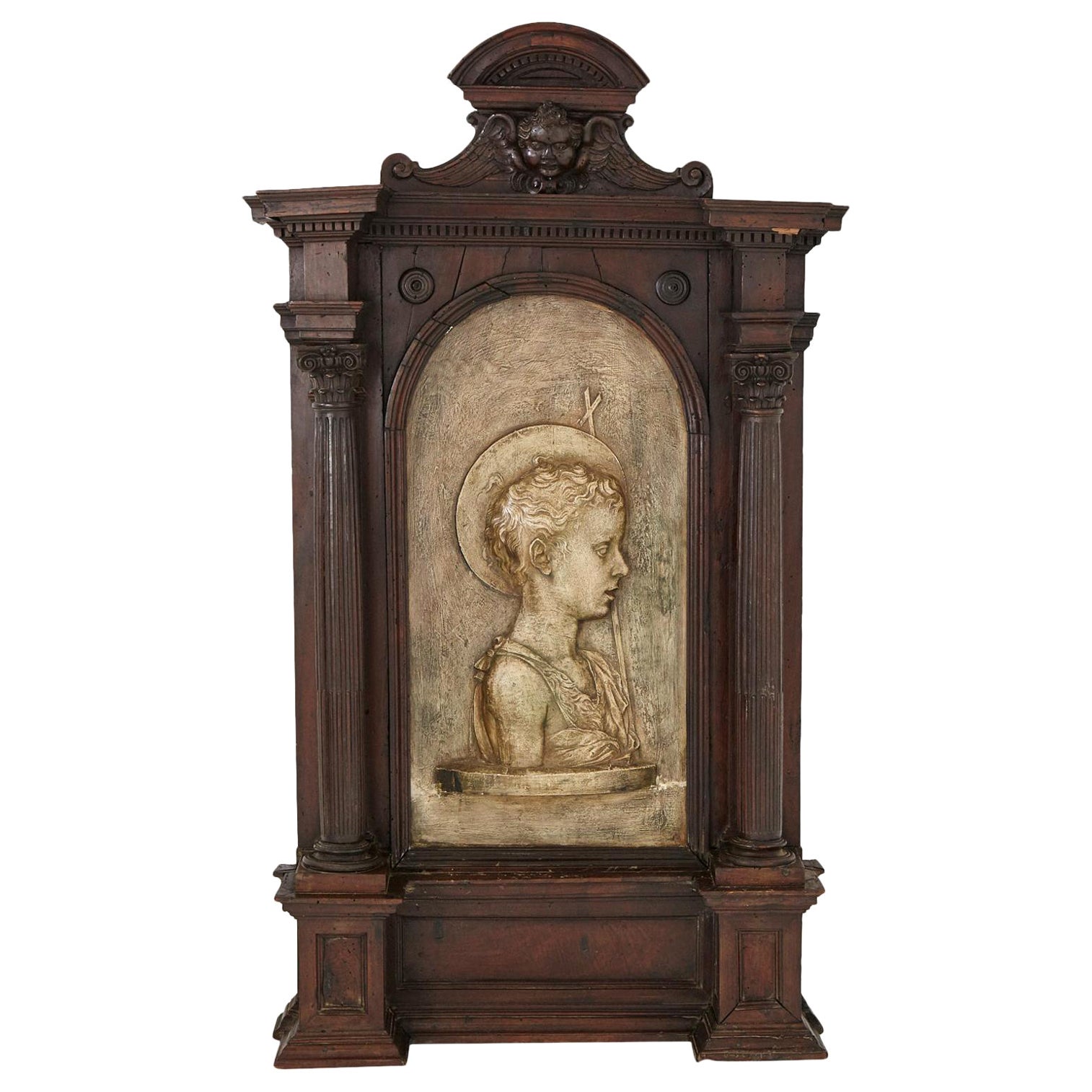 Large Sculptural Italian Baroque Tabernacle Frame, Late 18th Century