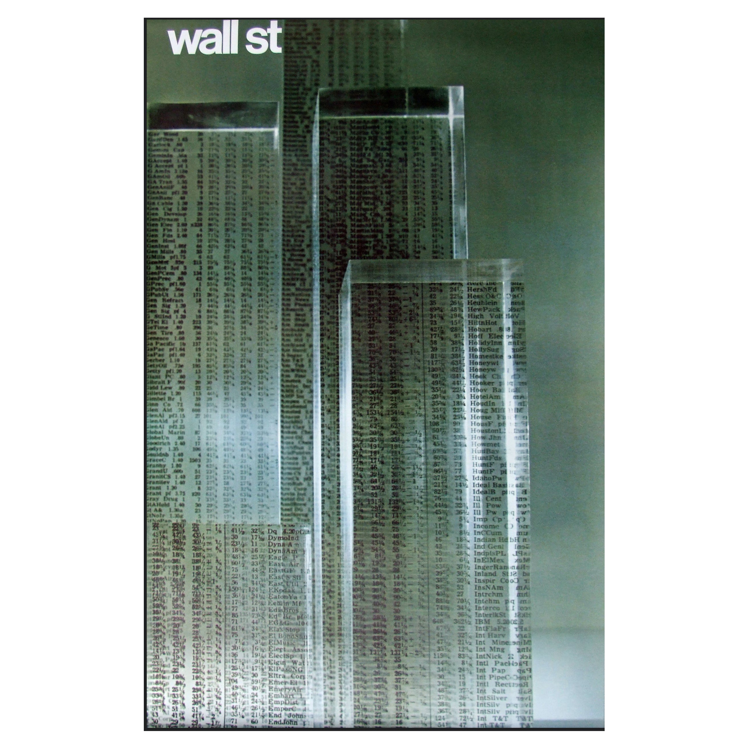 1960s Wall Street Art Poster by Tomoko Miho New York Skyscrapers For Sale