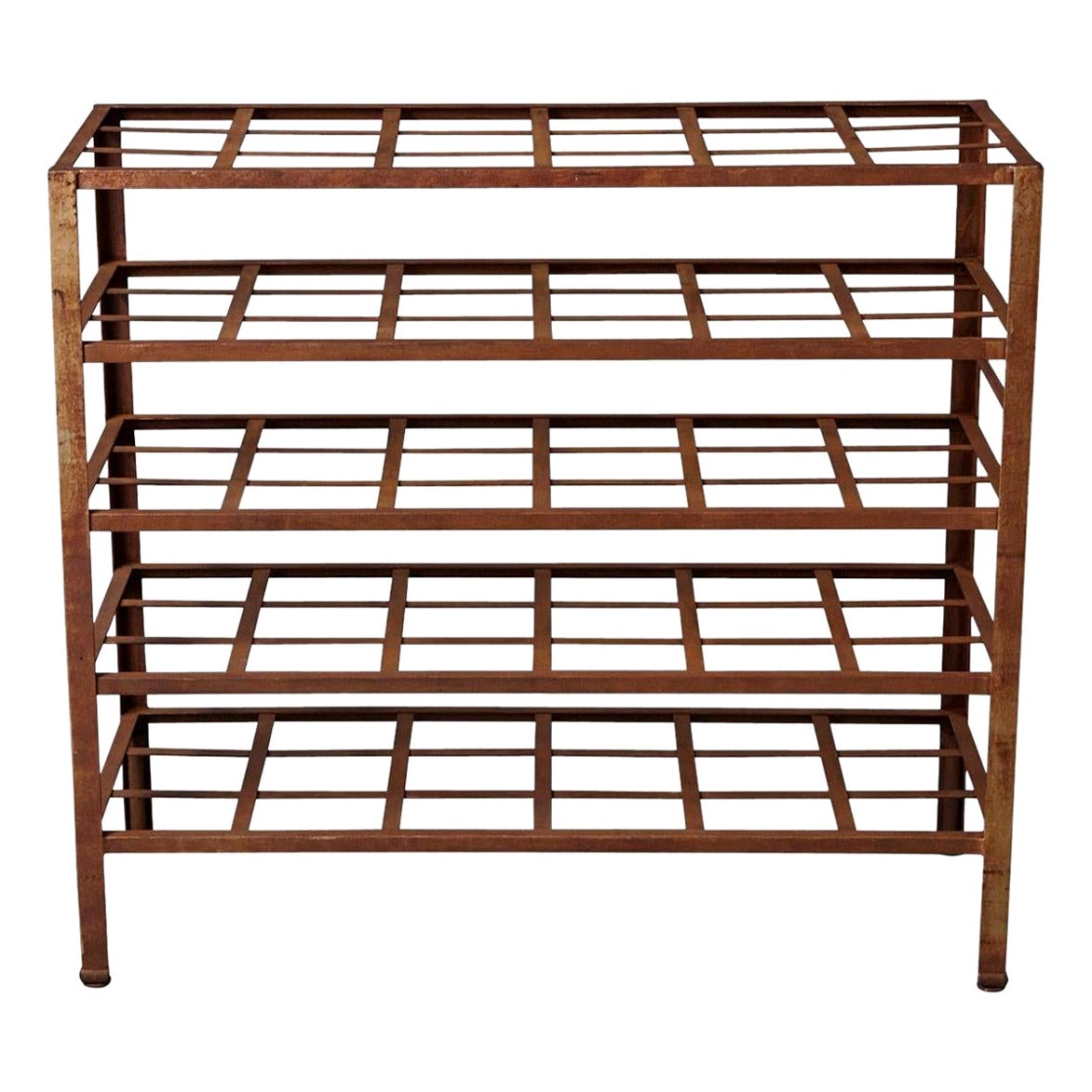 Industrial 5 Tier Shelf with Grid Shelves for Books or Usage as Seedling Planter For Sale