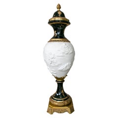 1980s Porcelain and Bronze Vase Signed by Salvador Mallart