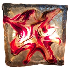 Plafonnier en verre de Murano et laiton moderne du milieu du siècle dernier par La Murrina, datant d'environ 1960