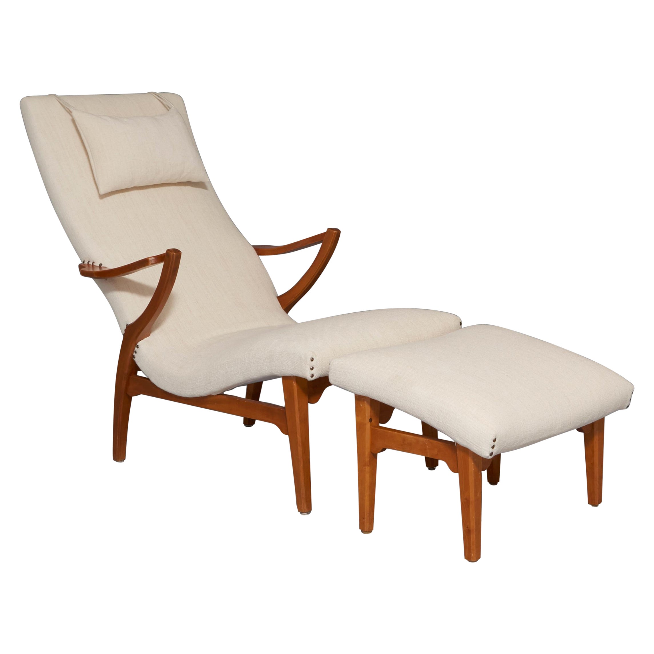 1940s Axel Larsson Armchair and Ottoman For Sale