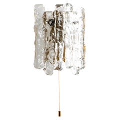 1970's Kalmar Ice Crystal Glass Sconce