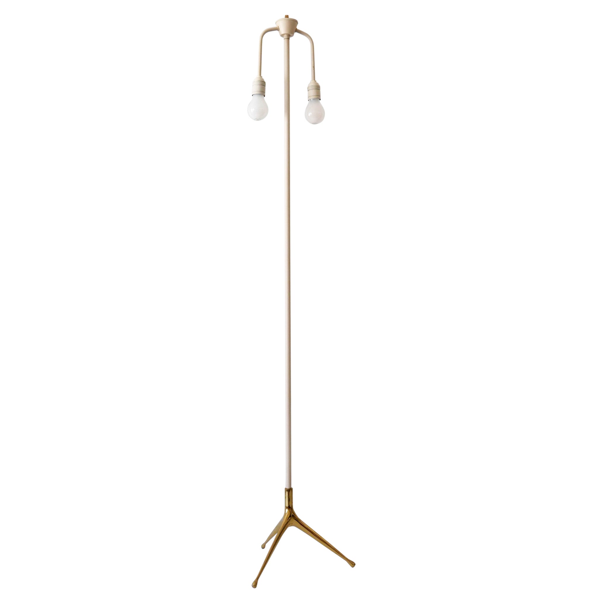 Rara lampada da terra Crowfoot di Vereinigte Werkstätten del 1950, stile Mid Century Modern