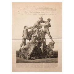Large 18th Century Engraving by Francesco Piranesi The Farnese Bull Grand Tour