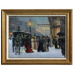 Vintage Alan Maley Painting, Pari, “Opening Night”