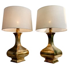 Pair of Maria Pergay Brass Plated Table Lamps