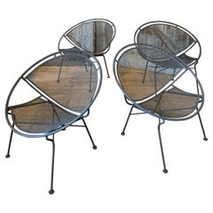 Set of Four 1950's Salterini Radar Lounge Chairs and Coffee Table