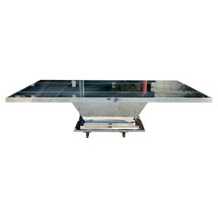 Chrome & Smoked Glass Dining Table